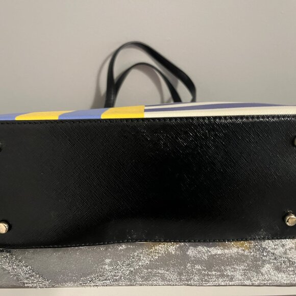 Kate Spade Crossbody Flag Stripe Maise Satchel Removable Strap Multicolor - Picture 5 of 6